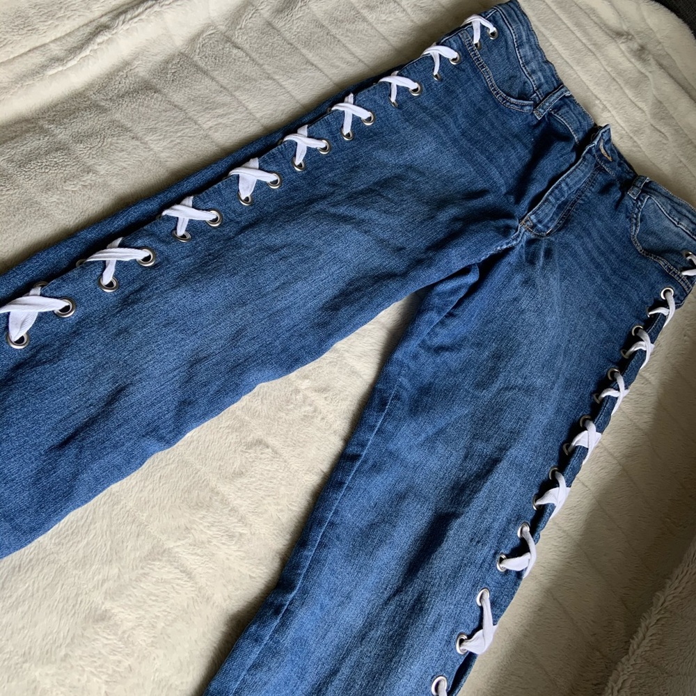 Shoe Lace Skinny Jeans | H&M - Picture 3 of 5